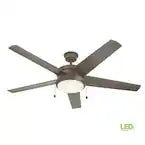 Portwood 60 in. Indoor/Outdoor Wet Rated Espresso Bronze Ceiling Fan with Integrated LED Included