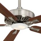 MinkaAire Contractor 52 in. Integrated LED Indoor Brushed Nickel with Dark Walnut Ceiling Fan with Light with Remote Control