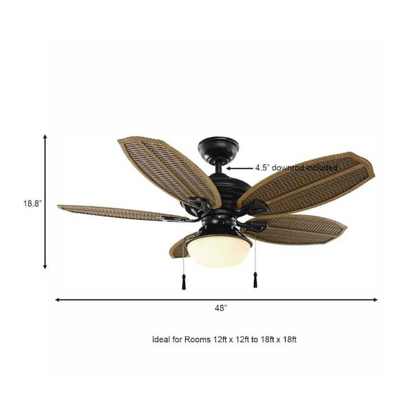 Hampton Bay Palm Beach III 48 in. LED Indoor/Outdoor ceiling fan