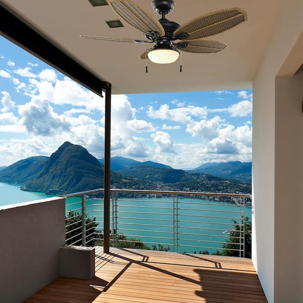 Hampton Bay Palm Beach III 48 in. LED Indoor/Outdoor ceiling fan