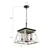 4-Light Oak Metal Solid Ceiling Lights Industrial Kitchen Island Pendant Light