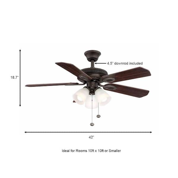 Glendale 42 in. LED Indoor Oil-Rubbed Bronze Ceiling Fan with Light Kit