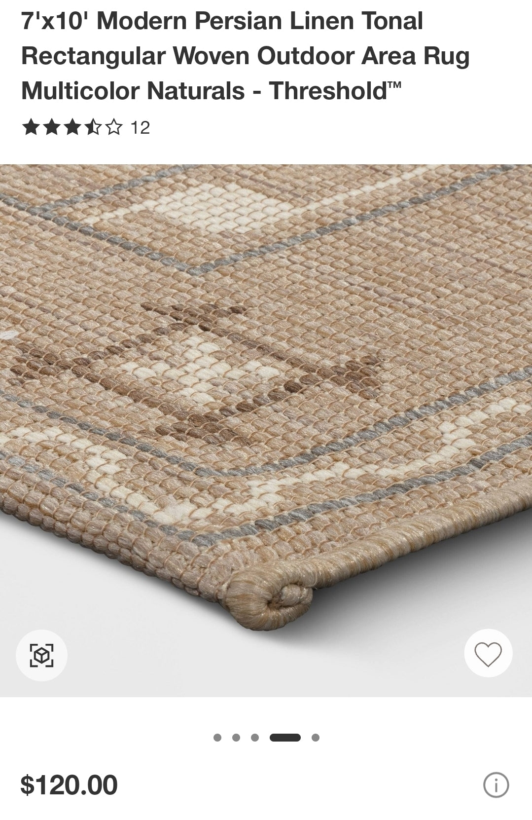 Threshold 7x10 Modern Persianlinen tonal outdoor rug