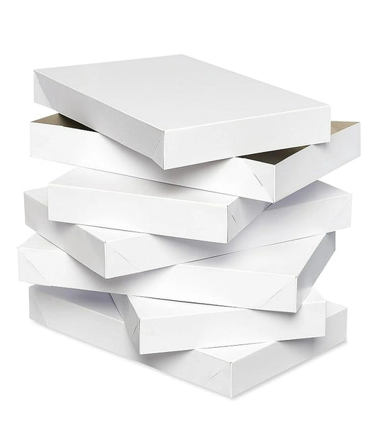 Hallmark Inspirations - 10 Count - White Medium Gift Boxes 14.2" x 9.5" x 1.8"