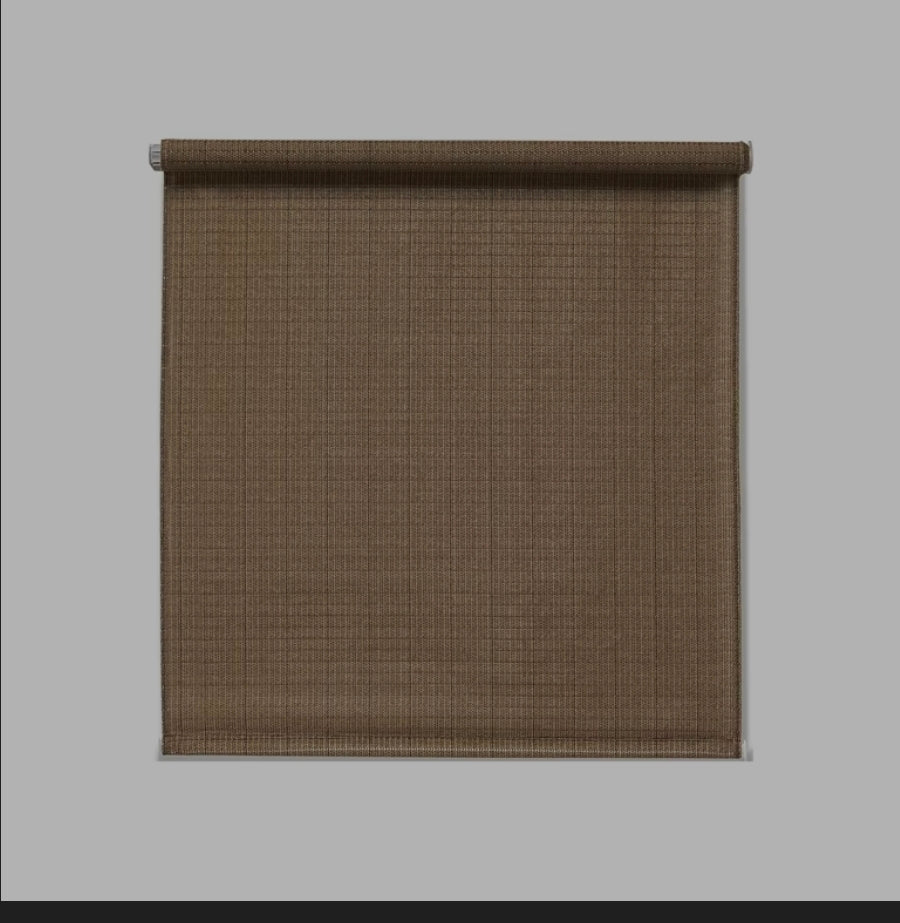 Coolaroo Simple Lift Cordless Outdoor Roller Shade Blind; 8x6 Yakitake Brown