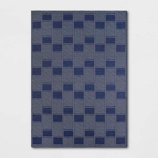 7x10 checkered bricks woven outdoor area rug