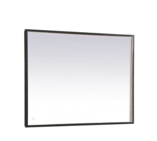 Elegant Lighting Pier 40" W x 30" H Modern Rectangular Aluminum Framed Bathroom Wall Mirror with LED Lighting
