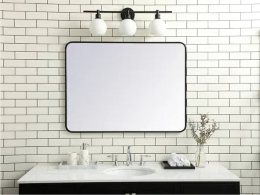 Elegant Lighting Evermore 30" W x 40" H Rectangular Framed Bathroom Wall Mirror