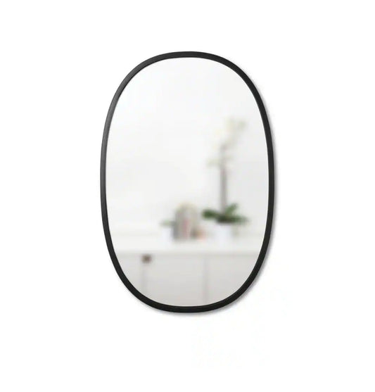 Umbra Hub 24 in. H x 36 in. W Oval Black Modern Mirror