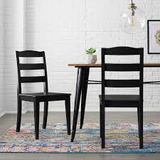 StyleWell Black Wood Dining Chair with Ladder Back (Set of 2) (17.72 in. W x 36.77 in. H)